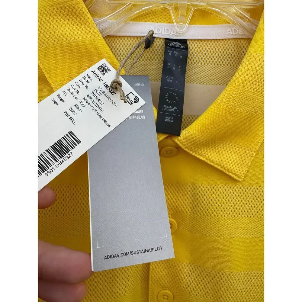 Adidas Golf Polo Yellow Medium NWT